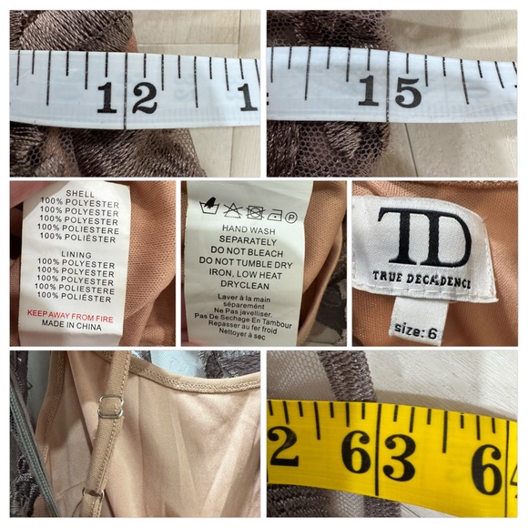 True Decadence Women's 6 Maxi Formal Dress Brown Wedding Cold Shoulder - Picture 13 of 14